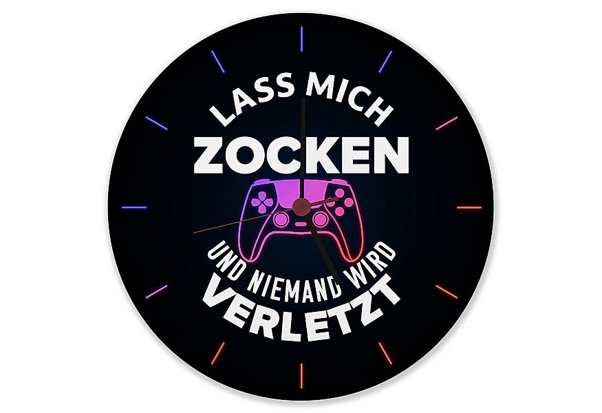speecheese Wanduhr Lass mich zocken und niemand wird verletzt Wanduhr aus A günstig online kaufen