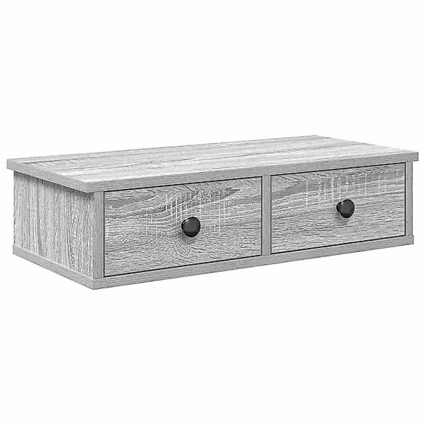 vidaXL Wandregal mit Schubladen Grau Sonoma 60x28x15 cm Holzwerkstoff 85994 günstig online kaufen