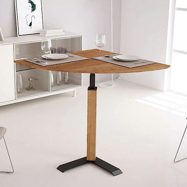 Design Tisch in Wildeichefarben und Schwarz höhenverstellbar günstig online kaufen