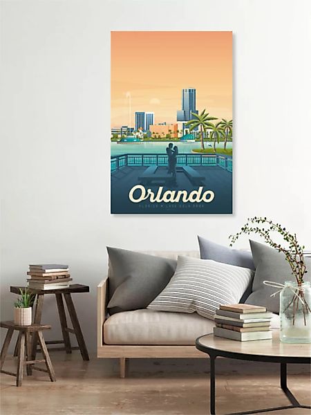 Poster / Leinwandbild - Orlando Florida Vintage Travel Wandbild günstig online kaufen
