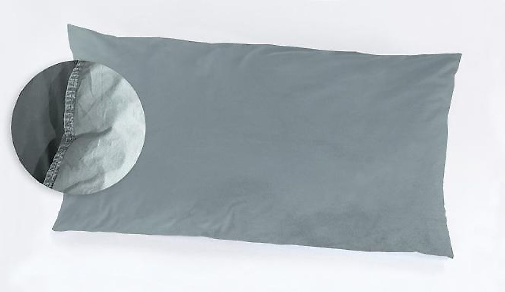 2er Set 40x80 Renforce Kissenhülle von H.G. Hahn Grau / Grün günstig online kaufen