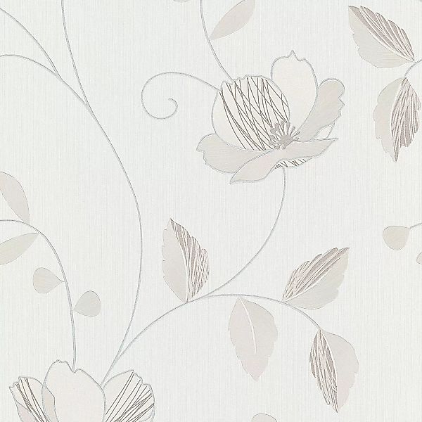 Bricoflor Blumentapete in Beige günstig online kaufen