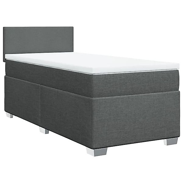 vidaXL Boxspringbett mit Matratze Dunkelgrau 90x200 cm Stoff 3288065 günstig online kaufen