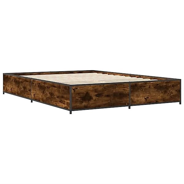vidaXL Bettgestell Räuchereiche 135x190 cm Holzwerkstoff und Metall 3279859 günstig online kaufen