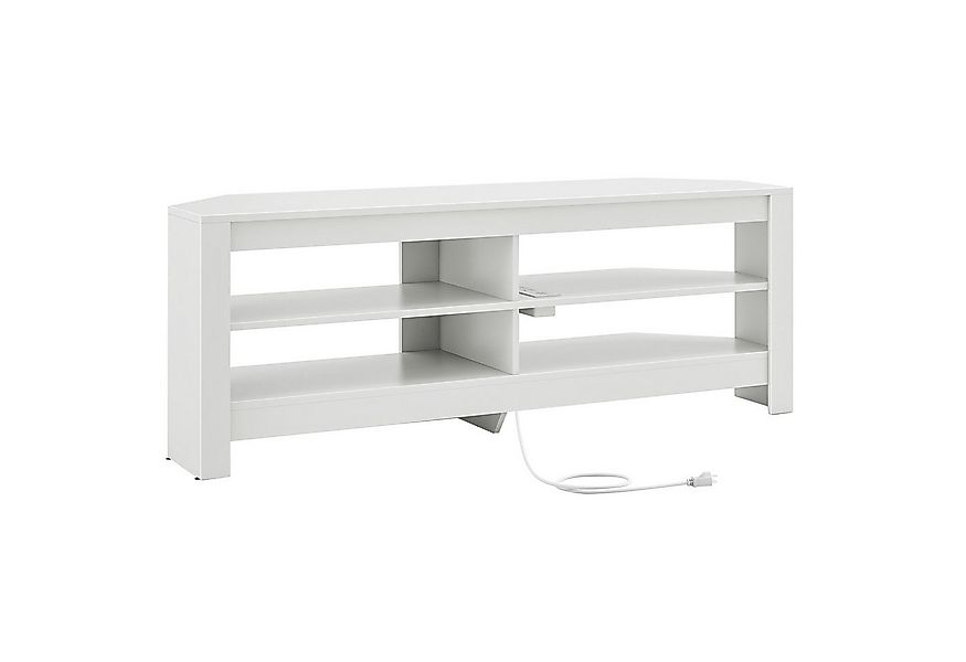 COSTWAY TV-Schrank TV Lowboard mit Ladestation & 4 offenen Ablagen, weiß günstig online kaufen