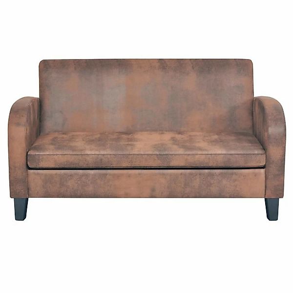 vidaXL 2-Sitzer Sofa Künstliches Veloursleder Braun günstig online kaufen
