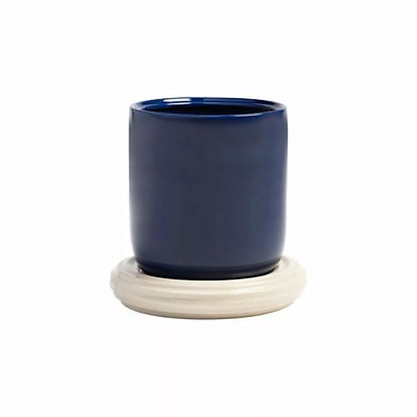 Blumentopf Churros keramik blau / Ø 24.5 x H 25 cm - Steinzeug - & kleverin günstig online kaufen