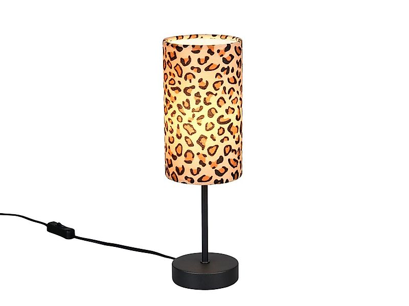 Reality Leuchten LED Nachttischlampe mit Stoffschirm Leopardenmuster H 36,5 günstig online kaufen