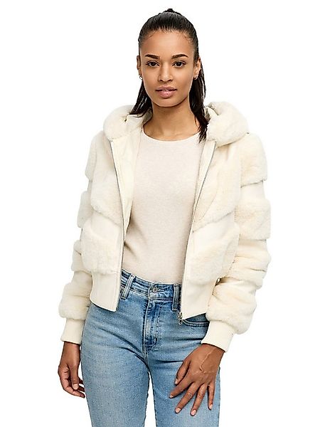 Tazzio Winterjacke F803 mit Kapuze, im Bomber-Style & Fell-Streifen-Look günstig online kaufen