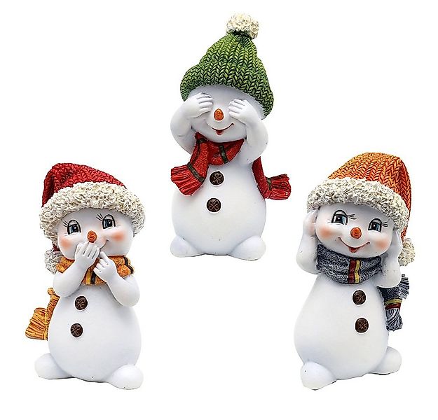 Dekohelden24 Dekofigur Schneekinder - nichts hören, sehen, sagen - mit Mütz günstig online kaufen