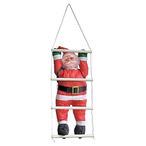 en.casa Weihnachtsfigur, Nikolaus auf Leiter 125cm günstig online kaufen