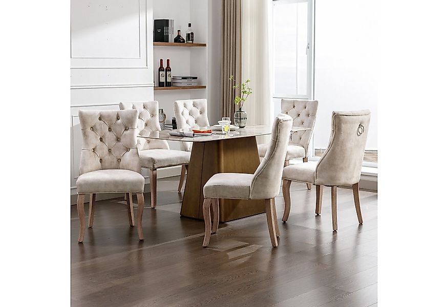 Flieks Esszimmerstuhl (Set, 6 St), 6er Set Polsterstuhl mit Rückenlehne Woh günstig online kaufen