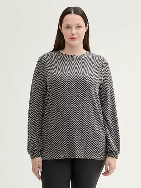 TOM TAILOR PLUS Langarmshirt Plus Size - Gemustertes Langarmshirt günstig online kaufen