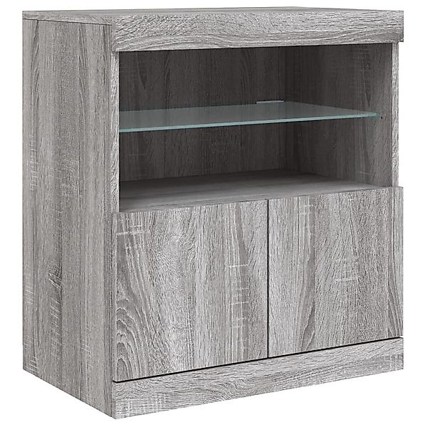 vidaXL Sideboard Sideboard mit LED-Leuchten Grau günstig online kaufen