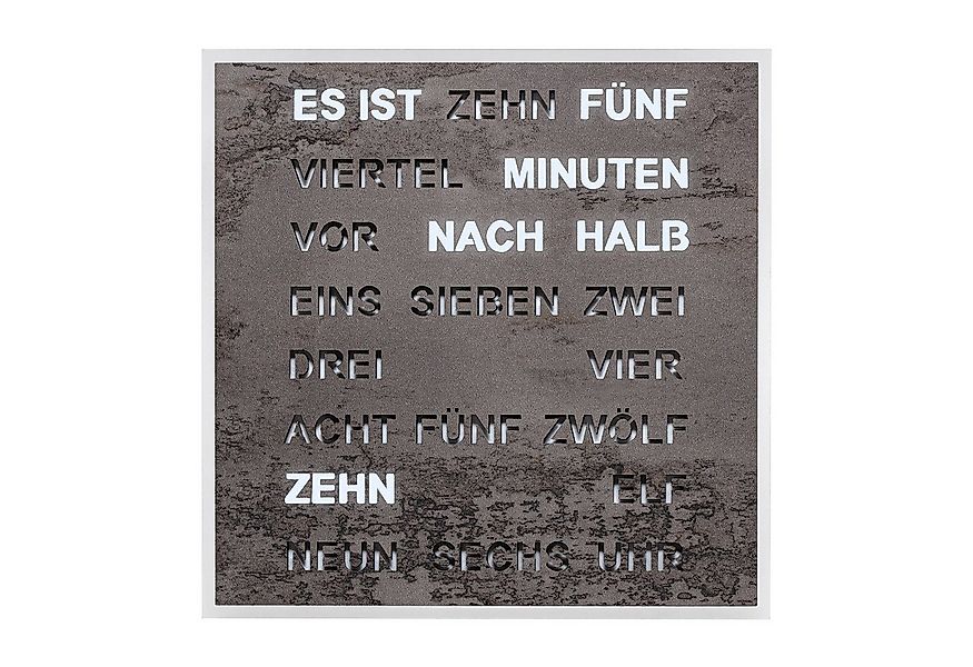 Filius Tischuhr Wort-Quadratische Wortuhr Anthrazit 20 cm günstig online kaufen