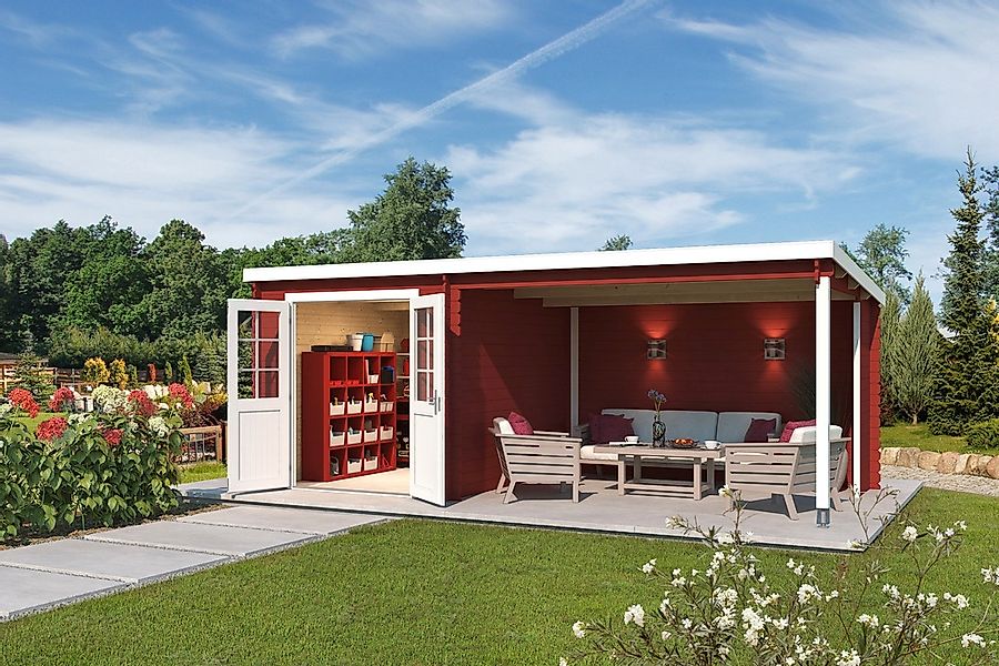 LASITA MAJA Gartenhaus "Saint Paul, Schwedenrot", (Set), mit Anbau günstig online kaufen