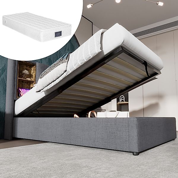 STILVORA Polsterbett 90x200 Bettgestell mit Stauraum,Jugendbett günstig online kaufen