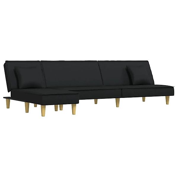 vidaXL Schlafsofa in L-Form Schwarz 255x140x70 cm Stoff 3157249 günstig online kaufen