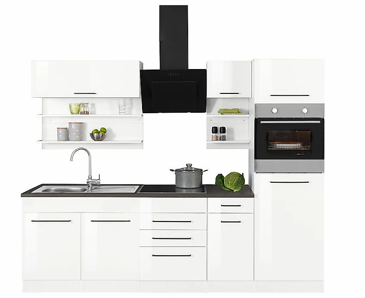 KOCHSTATION "KS-Tulsa" ohne E-Geräte, Breite 270 cm, schwarze Metallgriffe, günstig online kaufen