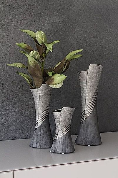 GILDE Tischvase Keramik-Vase - Gilde Blumenvase Bridgetown 19 cm - Keramik günstig online kaufen