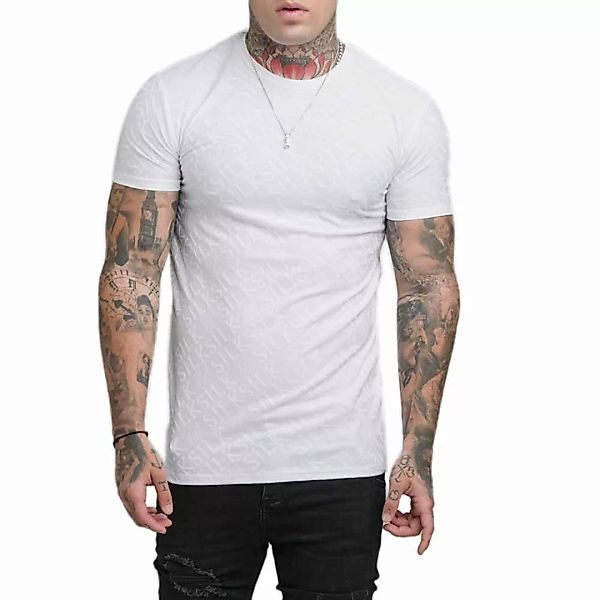 Siksilk Jacquard Print Interlock Gym Kurzärmeliges T-shirt S White günstig online kaufen