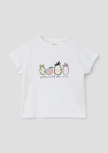 s.Oliver Kurzarmshirt T-Shirt mit Frontprint Glitzer günstig online kaufen