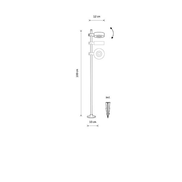 LED-Sockelleuchte Tessa, schwarz, Aluminium, Höhe 100 cm günstig online kaufen