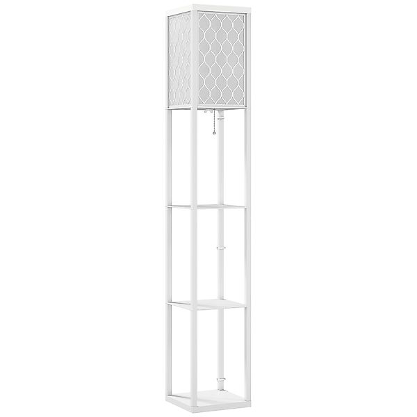 HOMCOM Stehlampe 2-in-1 Platzsparend mit 3 Ablagen, Moderne Wohnzimmer- und günstig online kaufen