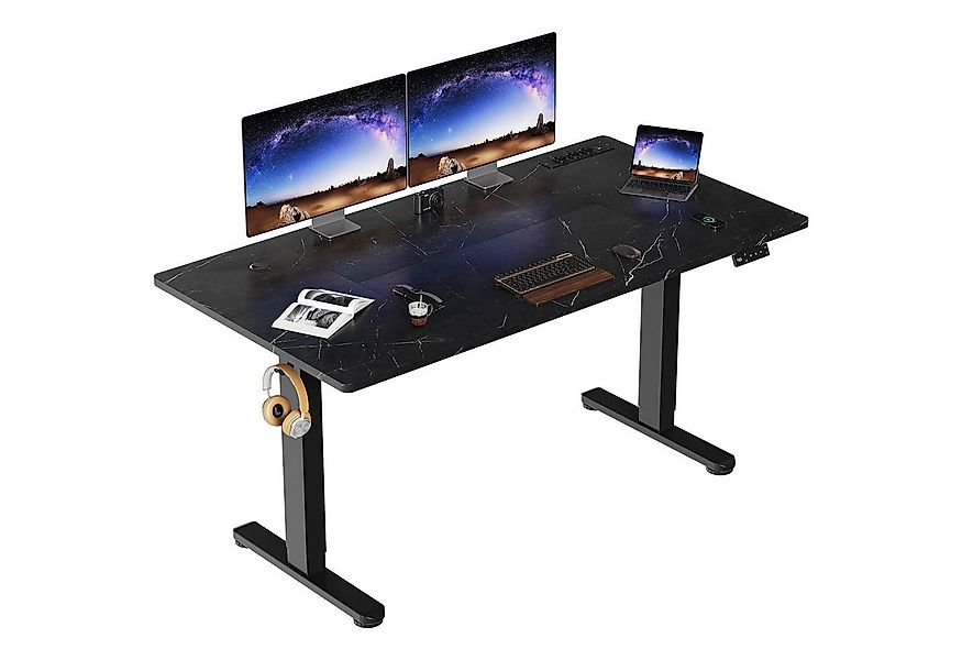 HOMALL Schreibtisch Höhenverstellbar mit 3-Buchsen und 2-USB-Ports mit kabe günstig online kaufen