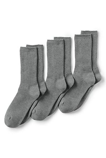 Crew-Socken im 3er-Pack, Herren, Größe: L Erwachsener, Grau, Elasthan, by L günstig online kaufen