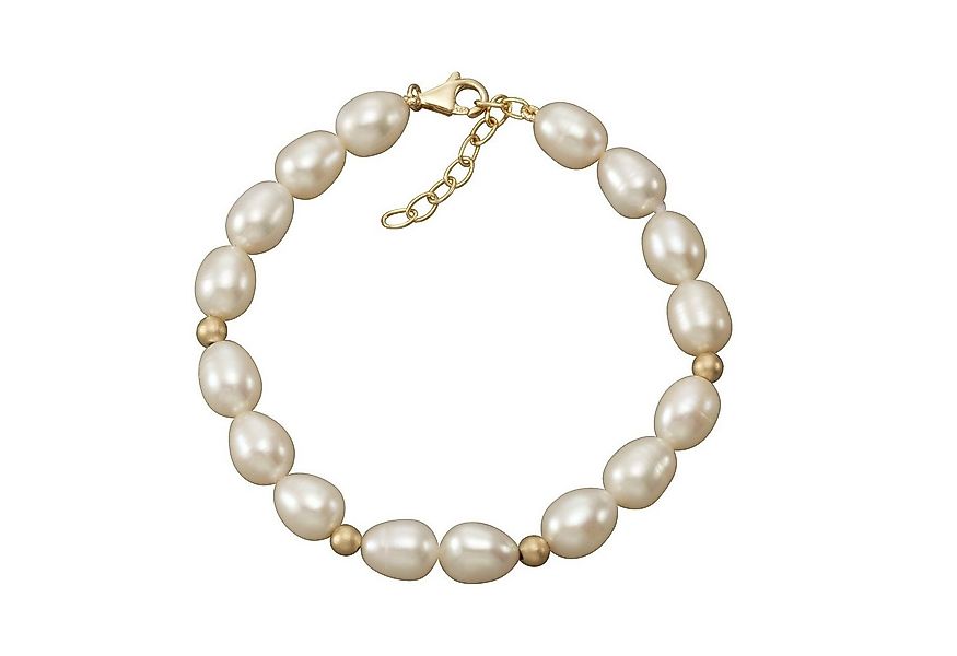 Vivance Armband 585 Gold Perlen weiß 7-7,5mm Goldkugeln günstig online kaufen