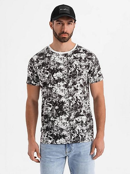 OMBRE Print-Shirt Gemustertes Baumwoll-T-Shirt für Herren mit kurzen Ärmeln günstig online kaufen