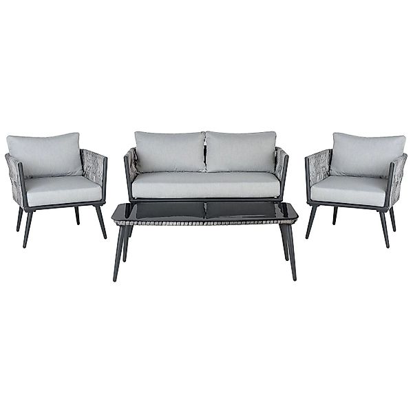 Beliani Sitzgruppe PREVEZA Hellgrau 68x127x82 günstig online kaufen