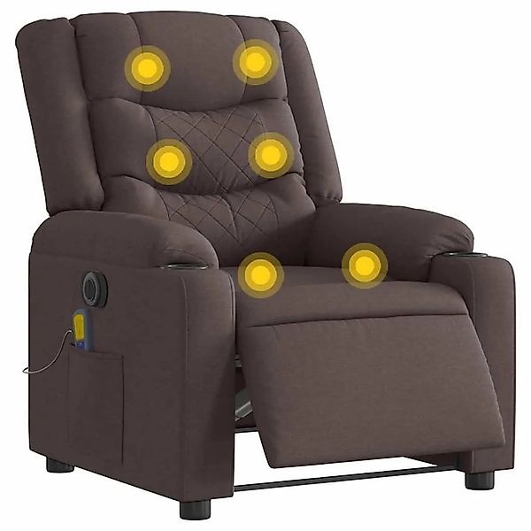 vidaXL Massagesessel Elektrisch Dunkelbraun Stoff 3310256 günstig online kaufen