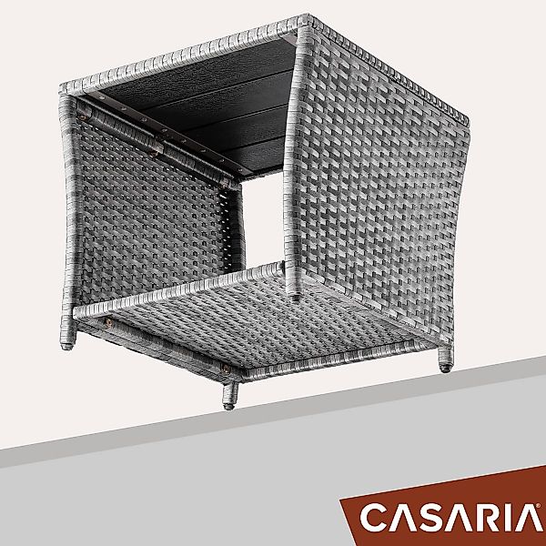 Polyrattan Beistelltisch Vedis Grau 45x45x40cm günstig online kaufen