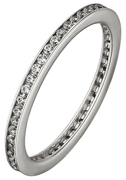 JOBO Fingerring, 925 Silber mit Zirkonia rundum günstig online kaufen