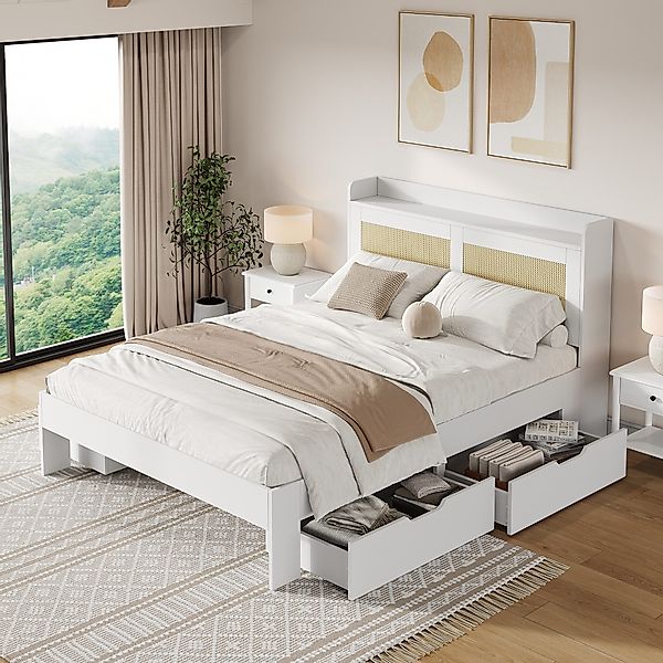 Flieks Holzbett, Doppelbett Stauraumbett 140x200cm mit günstig online kaufen
