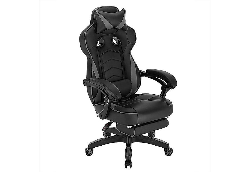 Woltu Gaming-Stuhl (1 St), mit Kopfstütze, Lendenkissen & Fußstütze Kunstle günstig online kaufen