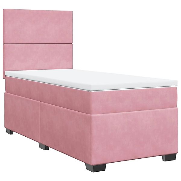 vidaXL Boxspringbett mit Matratze Rosa 100x200 cm Samt2107144 günstig online kaufen