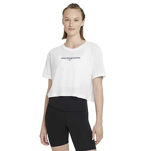 Nike Yoga Graphic Kurzärmeliges T-shirt XS White günstig online kaufen