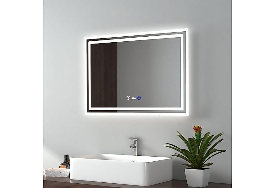 EMKE Badspiegel LED Bewegungssensor 6500K Wandspiegel mit Beleuchtung Besch günstig online kaufen