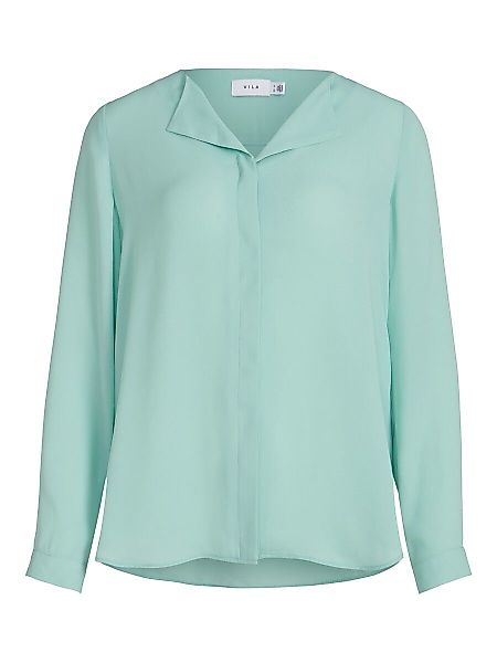 VILA High Low Geteilter Kragen Hemd Damen Grün günstig online kaufen