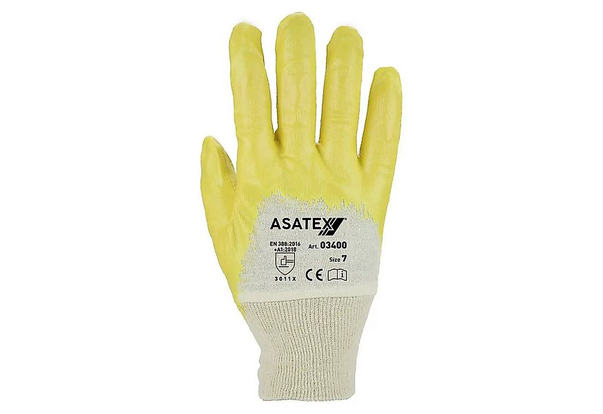 ASATEX Arbeitshandschuhe 03400 Nitril Strick-Gartenhandschuh gelb (Packung, günstig online kaufen