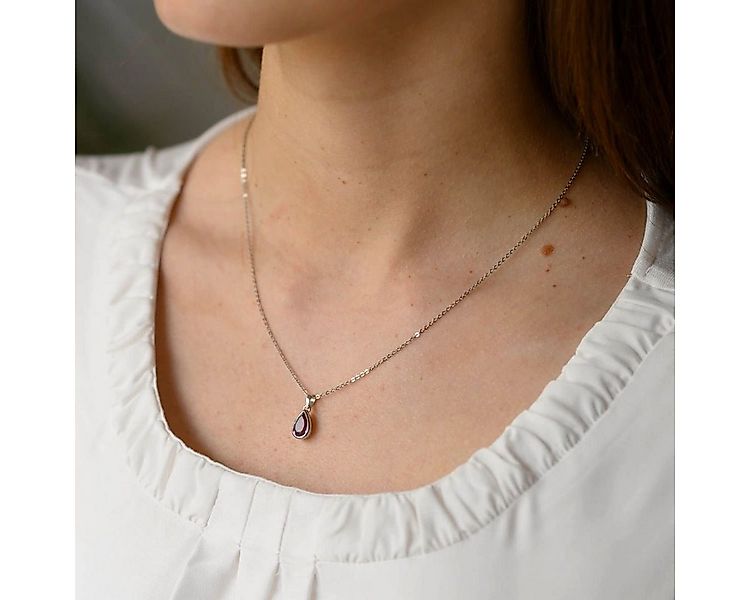 Materia Kettenanhänger Tropfen Amethyst Edelstein Lila KA-274, 925 Sterling günstig online kaufen
