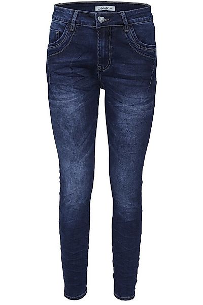 Jewelly Regular-fit-Jeans Jeans, Stretch Jeans Five-Pocket im Crash-Look günstig online kaufen