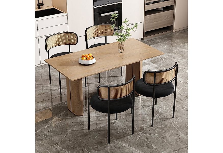 Flieks Esszimmerstuhl (4 St), 4er Set Rattanstuhl Polsterstuhl Wohnzimmerst günstig online kaufen