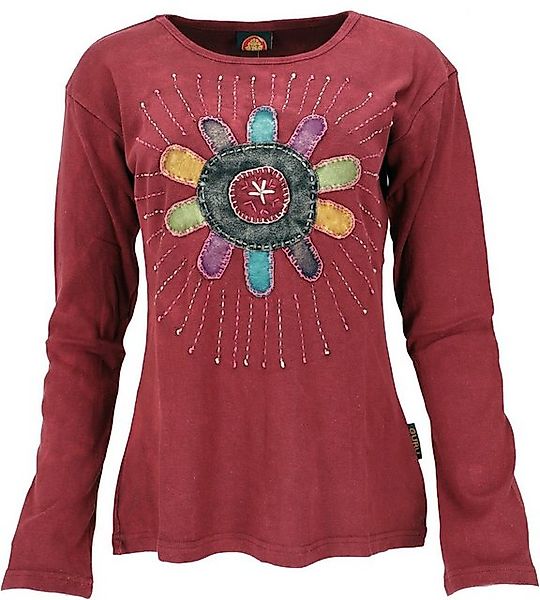 Guru-Shop Longsleeve Besticktes patchwork Langarmshirt, farbenfrohes.. alte günstig online kaufen