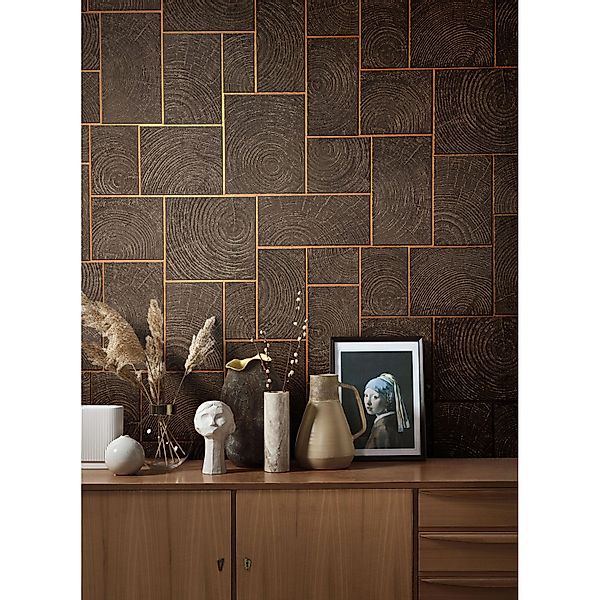 Marburg Vliestapete, Holz, natürlich, schimmernd, (1 St), moderne Tapete fü günstig online kaufen