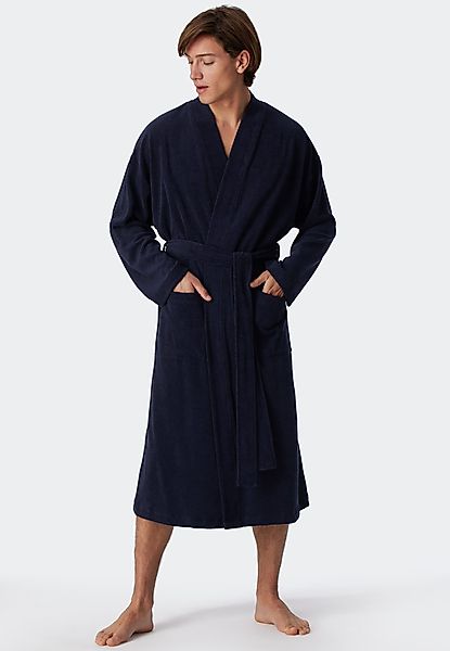 Schiesser Herrenbademantel Feather Terry, Langform, Baumwoll-Mix, günstig online kaufen