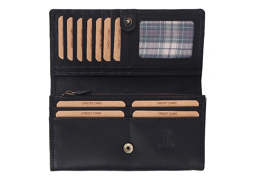 Benthill Geldbörse Damen Echt Leder RFID Portemonnaie mit vielen Kartenfäch günstig online kaufen